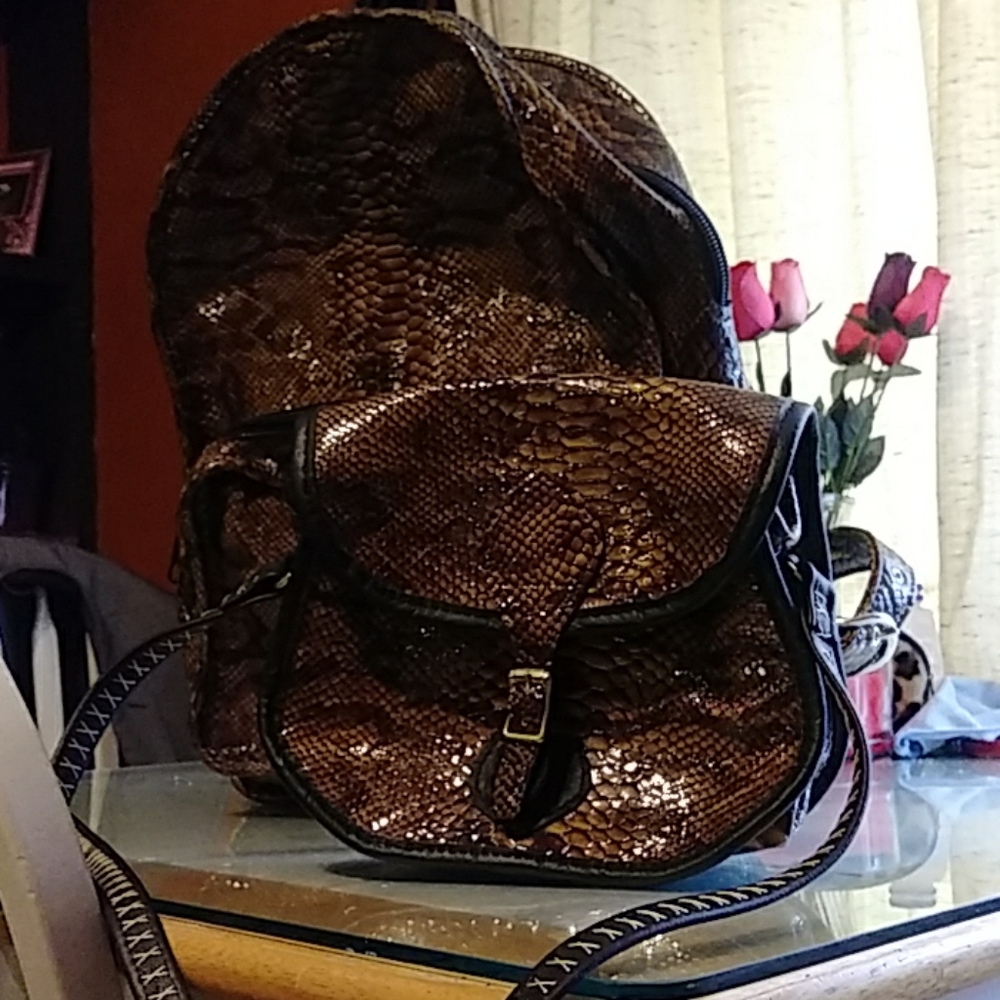 Genuine Python Backpack and Matching Purse!